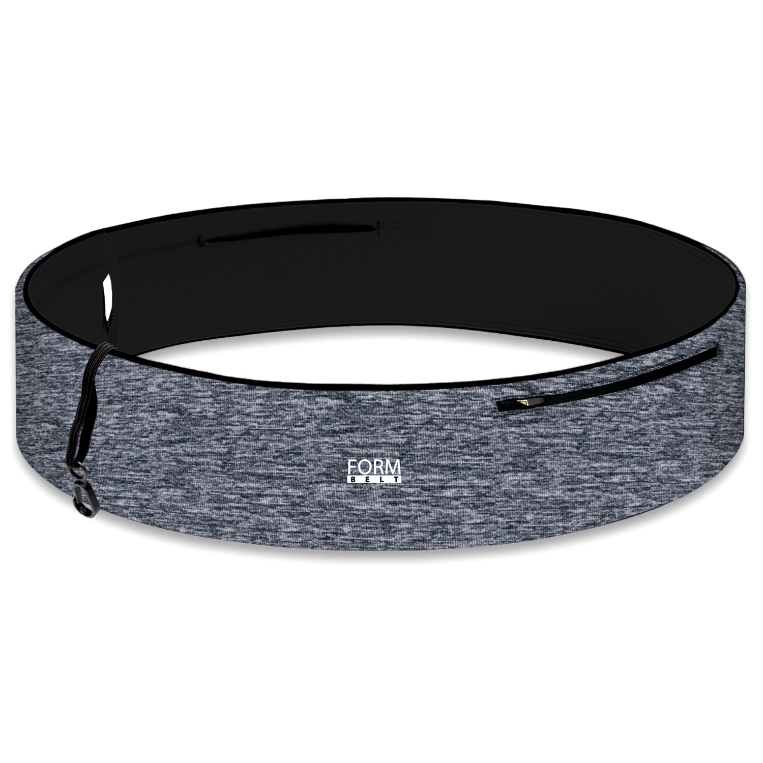 FORMBELT® plus Sport-Bauchtasche, Laufgürtel mit Reißverschluss - Farbe: Grau melliert 1 Laufgürtel-Bauchtasche-Formbelt-Plus-grau melliert-01
